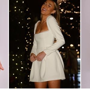 Odd muse white pearl Mini dress